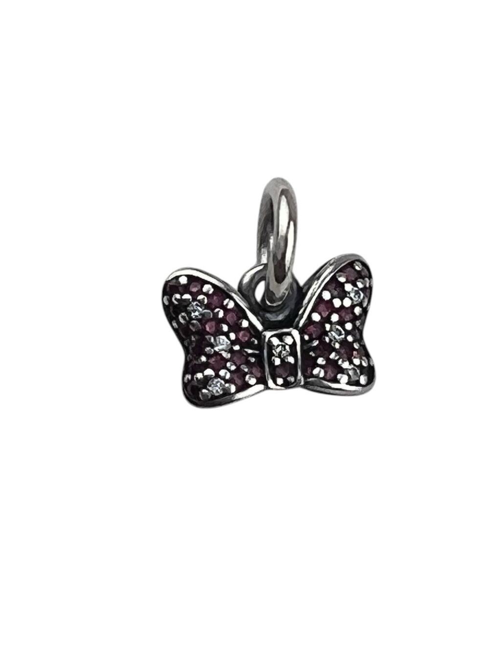 Pandora Disney Minnie's Sparking Bow Red Sterling Silver Charm #791556CZR
